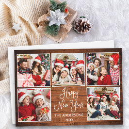 Tarjeta Festiva Moderna caligrafía divertida Madera 5 Fotografía A