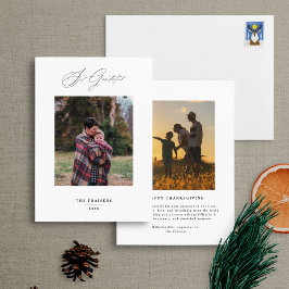 Tarjeta Festiva Moderna caligrafía mínima Agradecimiento Acción de