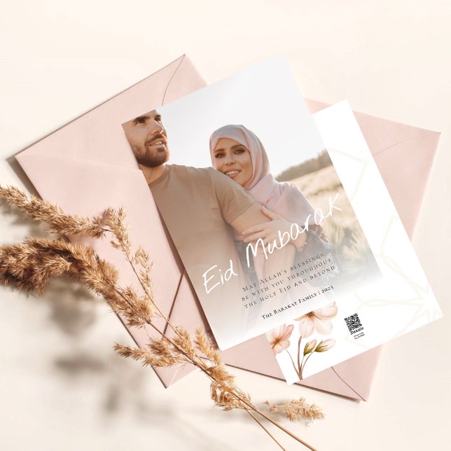 Tarjeta Festiva Moderna caligrafía mínima Eid Mubarak Foto (Subido por el creador)