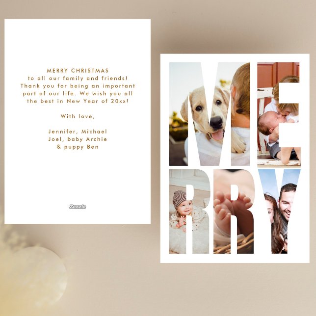 Tarjeta Festiva Moderna carta de diversión con fotos de merry para (Subido por el creador)