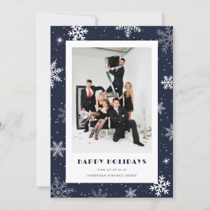 Tarjeta Festiva Moderna empresa de fotografía con copo de nieve az