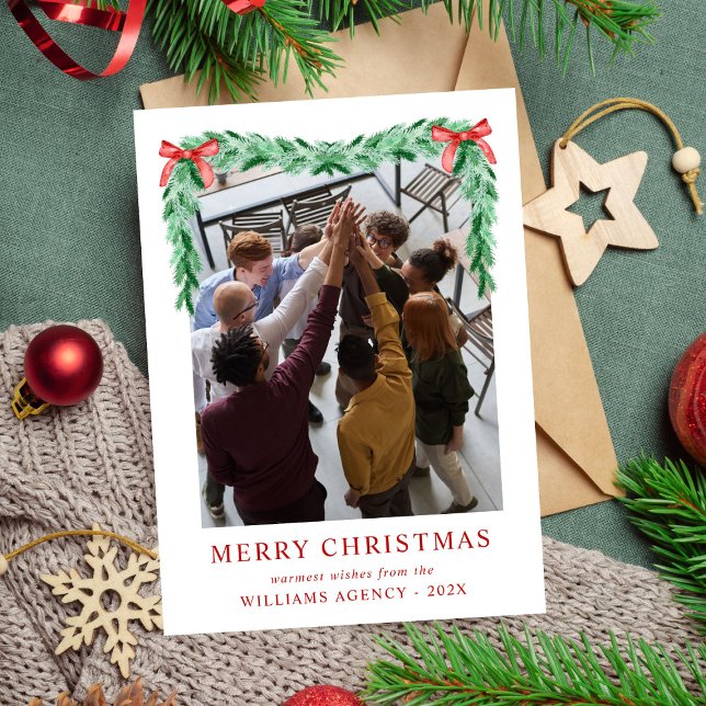 Tarjeta Festiva Moderna empresa de fotografía de Bow - Navidades d (Subido por el creador)