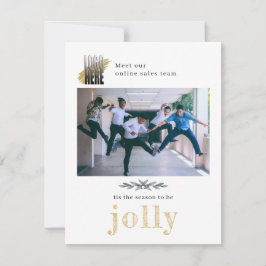 Tarjeta Festiva Moderna empresa foto Jolly Navidades de negocios H