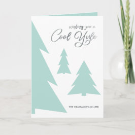 Tarjeta Festiva Moderna escritura de Guay Yule Light Green Trees P