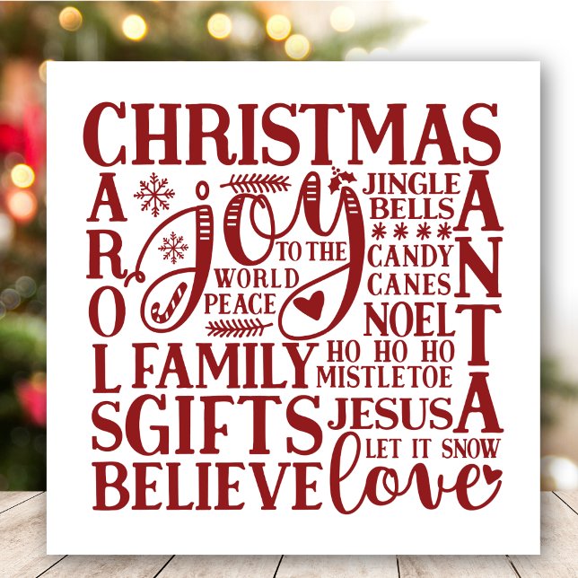 Tarjeta Festiva Moderna escritura roja Navidades de diversión en e (Subido por el creador)