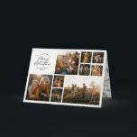 Tarjeta Festiva Moderna familia botánica de 11 fotos mínima<br><div class="desc">Feliz Navidad. Moderna tarjeta de vacaciones de escritura multicapa de color de agua para fotos. El eucalipto pintado a mano, el follaje mínimo y la moderna corona rústica de mimbre le dan a esta tarjeta un ambiente lujoso. En verde sabio elegante, negro, verde, marrón y gris. Año de revisión 11...</div>