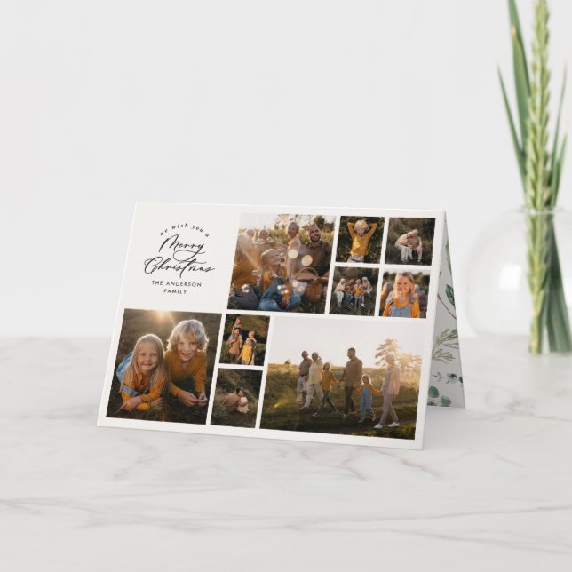 Tarjeta Festiva Moderna familia botánica de 11 fotos mínima (Anverso)