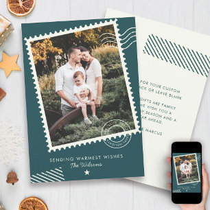 Tarjeta Festiva Moderna familia de diversión cálida foto estampado