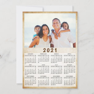 Tarjeta Festiva Moderna familia de fotos del calendario 2021 de añ
