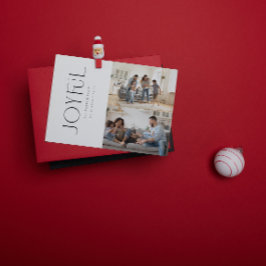Tarjeta Festiva Moderna familia mínima y alegre 2 Navidades de fot