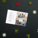 Tarjeta Festiva Moderna Familia Roja Mínima Jugosa 2 Navidades de<br><div class="desc">Bienvenidos a las vacaciones de este año con una tarjeta de vacaciones de 2 Navidades fotográficos de la familia moderna Minimal Joyful Red Family que captura esos momentos perfectos de alegría con una familia unida. Esta tarjeta de moda roja y blanca, con rayas de caña de caramelo a la moda,...</div>