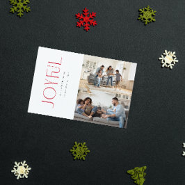 Tarjeta Festiva Moderna Familia Roja Mínima Jugosa 2 Navidades de 