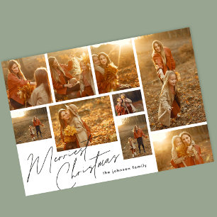 Tarjeta Festiva Moderna foto de 9 Multi Collage Merriest