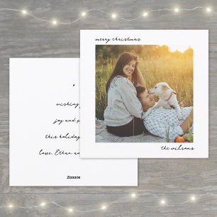 Tarjeta Festiva Moderna foto de escritura Minimalista Feliz Navida