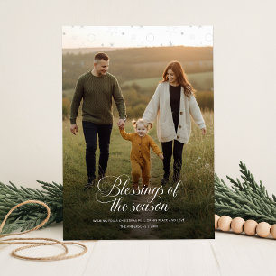 Tarjeta Festiva Moderna Foto de Familia Cristiana Religiosa Navida