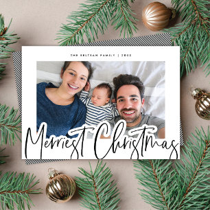 Tarjeta Festiva Moderna foto de Navidades más valientes con guión