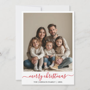 Tarjeta Festiva Moderna foto de Personalizado de Navidades Minimal