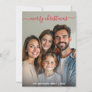 Tarjeta Festiva Moderna foto de Personalizado de Navidades Minimal