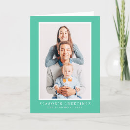 Tarjeta Festiva Moderna foto de Personalizado de Navidades simples