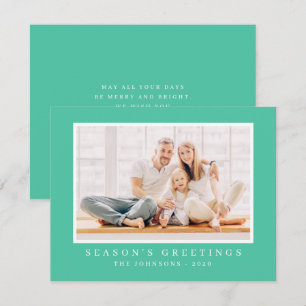 Tarjeta Festiva Moderna foto de Personalizado de Navidades simples