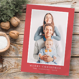 Tarjeta Festiva Moderna foto de Personalizado de Navidades simples