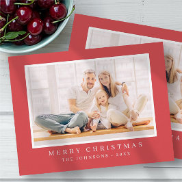 Tarjeta Festiva Moderna foto de Personalizado de Navidades simples