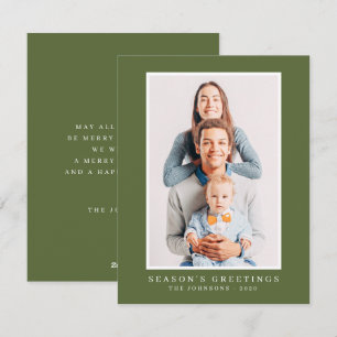 Tarjeta Festiva Moderna foto de Personalizado de Navidades simples
