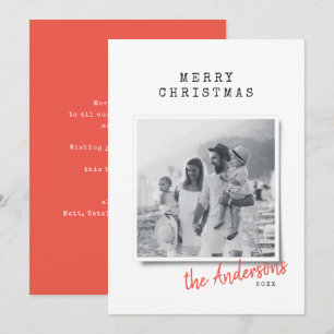 Tarjeta Festiva Moderna foto independiente de Navidades mínimos