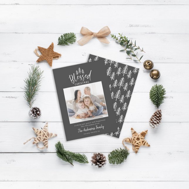 Tarjeta Festiva Moderna foto rústica de Navidades con un mínimo de (Subido por el creador)