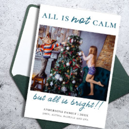 Tarjeta Festiva Moderna foto verde de los niños navideños