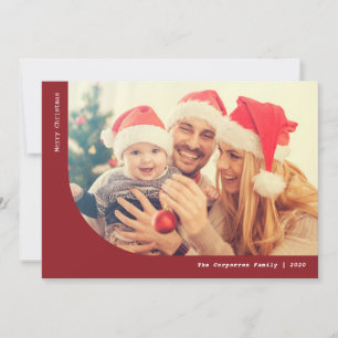Tarjeta Festiva Moderna Marsala y 2 fotógrafos Navidades blancos