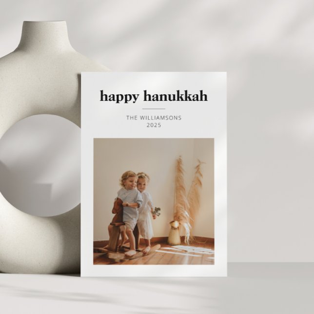 Tarjeta Festiva Moderna Minimalista Hanukkah Foto Escandinava (Subido por el creador)