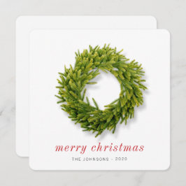 Tarjeta Festiva Moderna Moda simple y elegante Navidades Wreath
