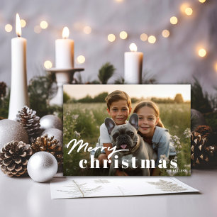 Tarjeta Festiva Moderna Navidades Minimalistas 1 Foto Elegante
