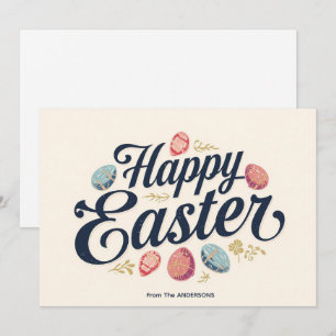 Tarjeta Festiva Moderna Pascua Moderna Estilosa