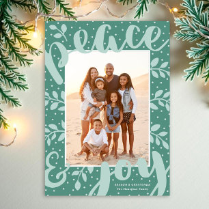 Tarjeta Festiva Moderna paz y alegría Navidades elegantes foto de 