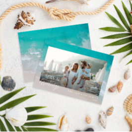 Tarjeta Festiva Moderna playa mínima de Navidades fotográficos