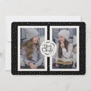 Tarjeta Festiva Moderna, Polka Dot Dos Navidades de fotografía Tar