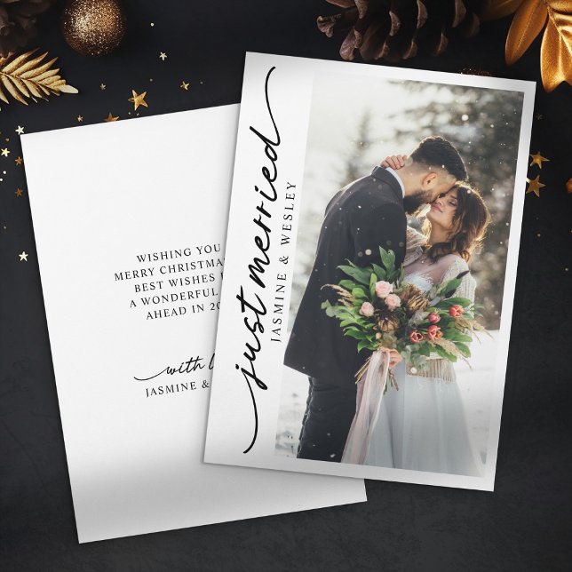 Tarjeta Festiva Moderna, recién casada. Fotografía recién casada P (Subido por el creador)
