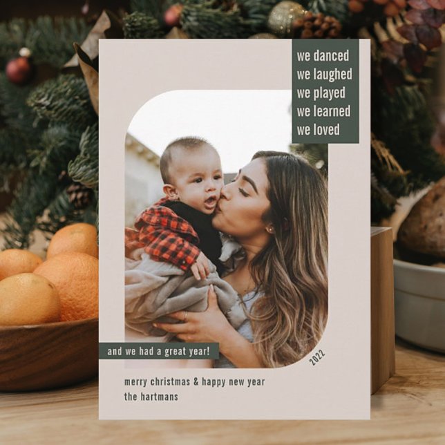 Tarjeta Festiva Moderna revisión de año marco 1 foto Navidades Tan (Subido por el creador)