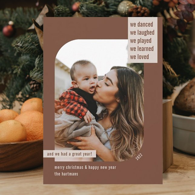 Tarjeta Festiva Moderna revisión de año marco 1 Navidades de fotog (Subido por el creador)