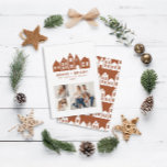 Tarjeta Festiva Moderna terracota de Navidades minimalistas alberg<br><div class="desc">Moderna y mínima terracota de inspiración nórdica de Japón estilo sencillo diseño de 3 tarjetas de vacaciones</div>