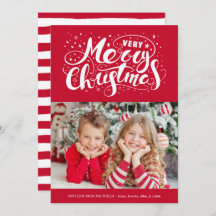 Moderna Tipografía navideña muy Feliz Rojo