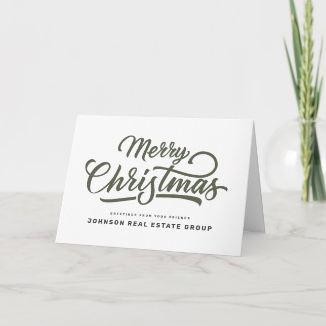 Tarjeta Festiva Moderna tipografía simple Añadir logotipo (Anverso)