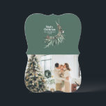 Tarjeta Festiva Moderna y elegante acuarela botánica rústica<br><div class="desc">Elegante color verde sabio,  elegante,  rústico acuarela,  botánico,  floral,  colores suaves,  tarjeta de Navidades de vacaciones.</div>