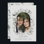 Tarjeta Festiva Moderna y elegante foto de gris verde botánico ho<br><div class="desc">Diseño moderno,  elegante y elegante,  de gris botánico,  con un diseño de navidades de vacaciones en arco botánico.</div>