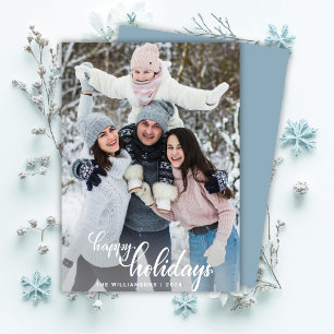 Tarjeta Festiva Moderna y elegante foto de la familia de guiones M