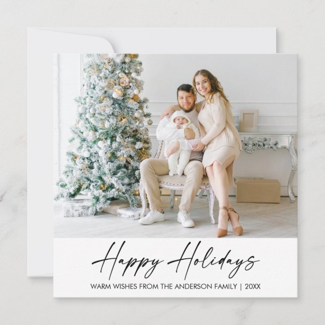 Tarjeta Festiva Moderna y elegante foto de lápiz de caligrafía (Anverso)