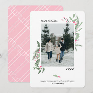 Tarjeta Festiva Moderna y elegante foto de Navidades de bayas