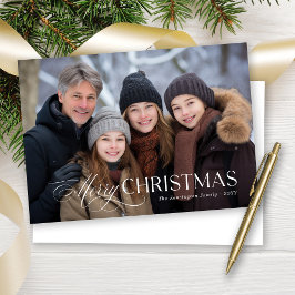 Tarjeta Festiva Moderna y elegante foto de Navidades de tipografía